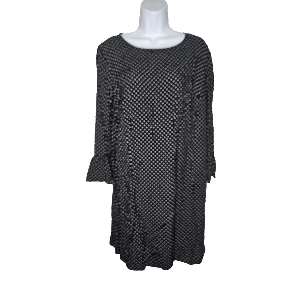 NWT Old Navy Women's Black White Polka Dot Dress Size M Rayon‎ Long Sleeve